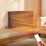KOMORE 1200W Oil Filled Radiator, 26 Column Double Electric Heater, Wall Mounted Electric Radiators, WiFi App Control, 3 Modes, 7d/24h Timer, Child Lock, Adjustable Thermostat, 60 * 119cm, Anthracite