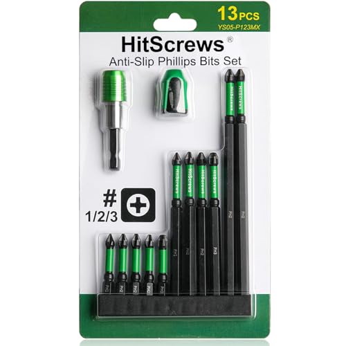 13 Pcs Mixed PH1 PH2 PH3 Magnetic Screwdriver Bits Set New Anti-Slip Laser Etched Grips Impact Resistant S2 Steel Phillips Bit Set Includes Screwdriver Magnetizer and Magnetic Bit Holder