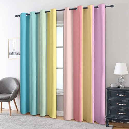 Cortinas opacas de diseño degradado con acabado textil premium 2