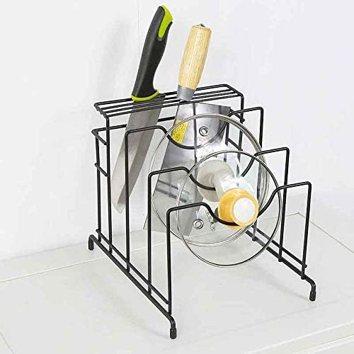 Pan Cover Holder Support Frame Base Pot Lid Iron Storage Rack Stand Cutting Board Rests Organizer Kitchen Gadgets image 4