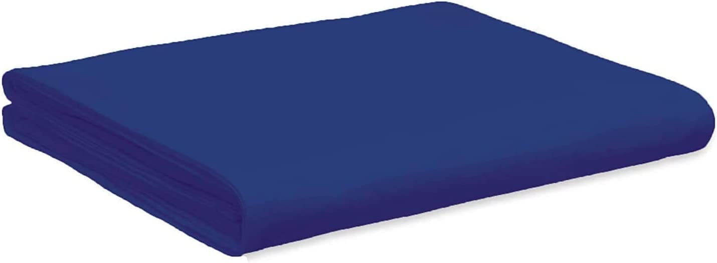 100% Cotton Flat Sheets 200 Thread Count, Plain Percale Hotel Quality, Soft & Crisp Cotton Flat Bed Sheets (Royal Blue, Double)