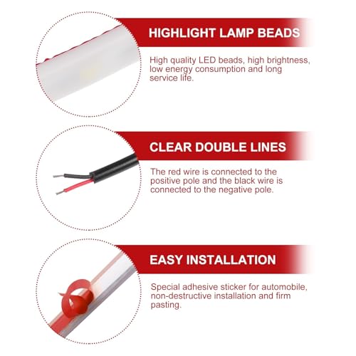 Luces LED para puerta de coche COLLBATH tiras de 1.2m pack de 2 3