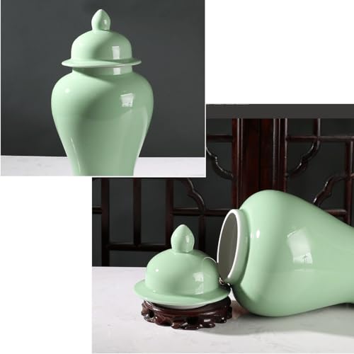 Pots de rangement déco pour étagère en céramique verte