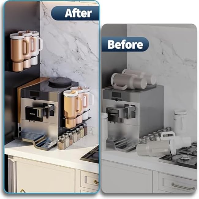 Generic Magnetic Water Bottle Organizer, 2 in 1 Compatible with Stanley 40 Oz, Fridge Tumbler Organizer with Strong Magnetic Hold