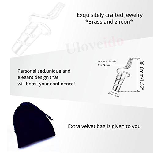 Uloveido Women Index Finger Nail Ring Fingernail Rings Crystal Rhinestone Nail Cap Cover Ring Nail Art Charm for Women Girls SZ287-1 (Platinum) - Image 3