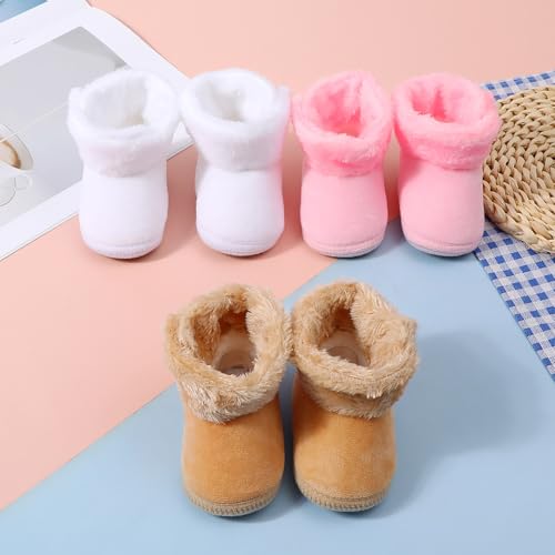 IWIHMIV Baby Boots for Infant Boys Girls Ankle Warm Plush Slippers Winter Shoes for Indoor Outdoor Walking4