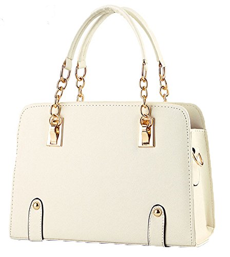 King Ma Womens Fashion Hand Bag Shoulder Bag (White)