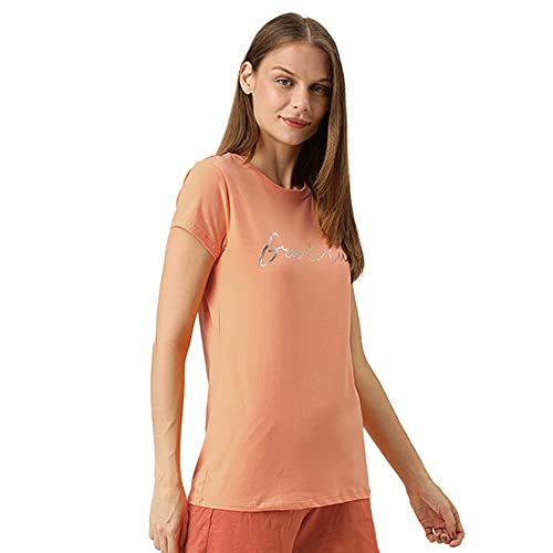 Image of Enamor Short Sleeve Crew Neck Regular Length Basic Crew T-Shirt - Slim Fit, Soft and Breathable Stretch Cotton - E147