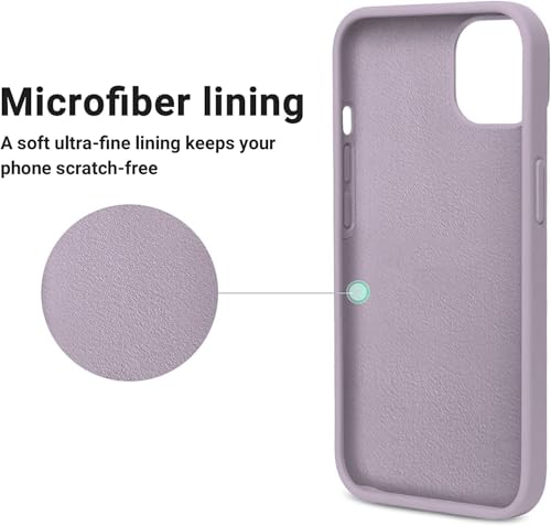 Image of DIZORO Microfiber Candy Case Compatible for iPhone 14 PRO, Shockproof Slim Back Cover Liquid Silicone Case (Lilac)