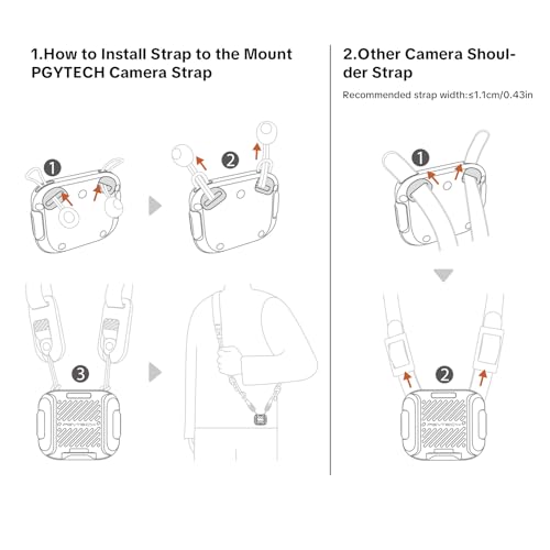 Image of PGYTECH Camera Shoulder Strap Mount Quick Release Clamp & Plate Kit, Aluminum Alloy Arca Swiss Plate Camera Adapter Base for Shoulder Straps Tripods Stabilizers(Clamp+Plate)
