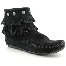 Minnetonka Womens Double-Fringe Side-Zip Boot