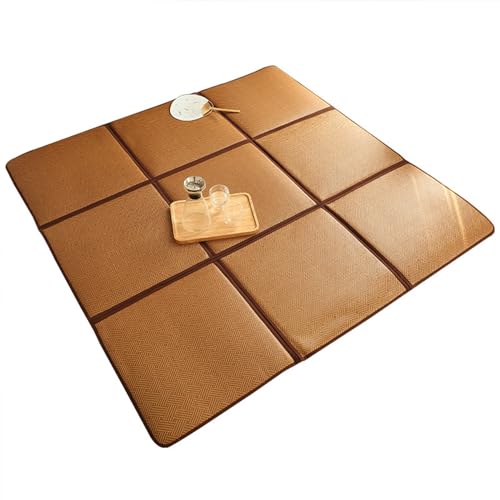 Tappetino da yoga giapponese, pieghevole, in rattan, con cuscino rinfrescante antiscivolo e traspirante, per soggiorno e camera da letto, ideale per gattonare e giocare