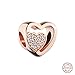 Produktbild MOCCI Herbst Rose schloss sich zusammen Herz klar CZ DIY passt für Original Pandora Armbänder 925 Silber Charm Modeschmuck