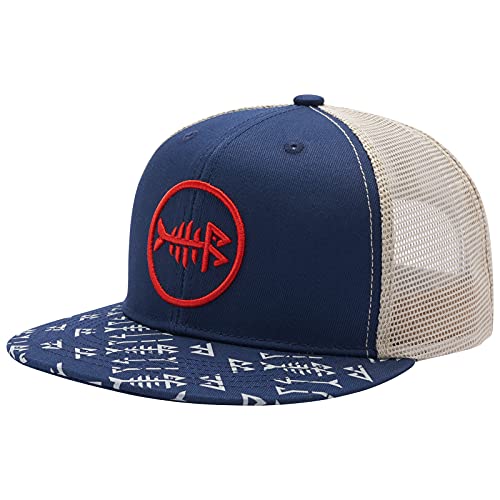 Image of BASSDASH Flat Brim Trucker Cap Adjustable Snapback Hat Mesh Back for Men Women