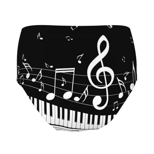 Piano Keys And Notes Girls' Underwear Soft Cotton Little Girls Panties Comfort Briefs2