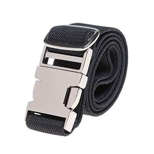 Kajeer Enfant Élastique Ajustable Boucle Ceinture - Ceinture Stretch avec Ceinture à boucle en alliage de zinc pour garçons filles Ceinture fermoir facile (Noir) - Taille unique