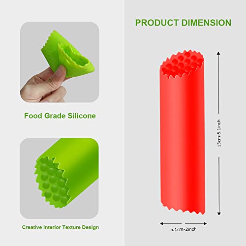 Garlic Peeler Silicone Garlic Skin Remover Roller Garlic Tube Rollers Skin Remover, Garlic Roller Peeling Tube Tool for Useful Kitchen Tools (Red)