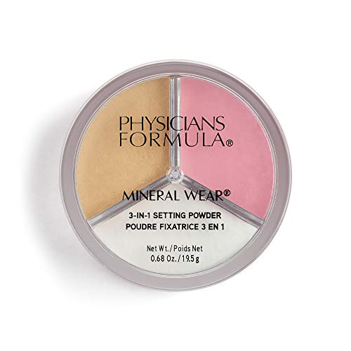 Physicians Formula Mineral Wear 3-in-1 Setting Powder, Set/Bright/Bake, 0.68 Ounce