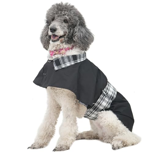 MAMORE Dog Jacket Waterproof Outdoor Vest for Smal Medium Large Dogs, Windproof Adjustable Breathable Lightweight Fashion Casual Dog Clothes (Black&White, Small)