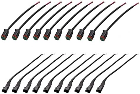Lightronic 10 Sets DT 2 Pin Connector Kit 16-20 AWG Male And Female Auto Waterproof Electrical