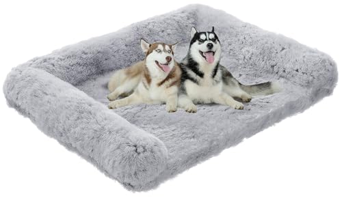 Simple Trending Orthopedic Dog Beds for Large Dogs, Waterproof Anti-Slip L Pet Bed, Egg-Crate Foam Big Dog Couch Bed with Washable Cover, Deluxe Plush Pet Sleeping Mat, Grey
