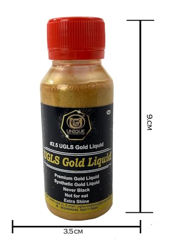 Image of UGLS Metallic Gold Liquid Paint 50 ml | Oil-Based Synthetic Gold Paint for Tanjore Painting, Art & Craft | Multi-Surface Metallic Paint for Canvas, Wood, Metal & DIY Projects | Non-Fading Finish