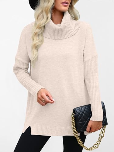 ANRABESS Women's Oversized Sweater Turtleneck Long Sleeve Casual Knit Tunic Pullover Sweaters Tops 2025 Fall Winter Outfits3