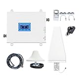Cell Phone Booster, 2G/3G/4G Tri-Band Cell Phone Signal Booster, Mobile Signal Amplifier with High Gain Outdoor Antenna, 70dB Max Gain Up to 200㎡/2152Sq Ft for Home Office Village