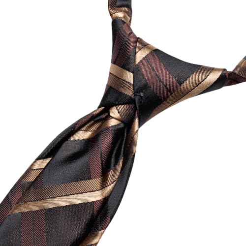 Image of Hi-Tie Boys Tie Pre-Tied Pocket Square Set Adjustable Kids Neckties Age 7-11 Years School UniForm Graduation