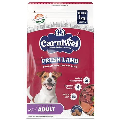 Carniwel Fresh Lamb Adult Dry Dog Food 1 Kg | Natural Ingredients for Optimal Skin & Coat Health | Highly Palatable | Tailored, Premium Nutrition for Small Dogs