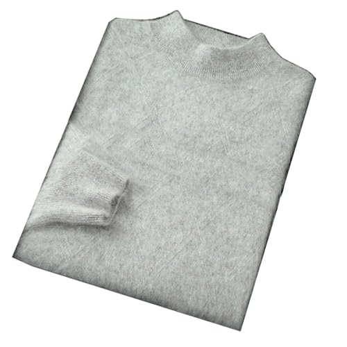 Men's 100 Percent Mink Cashmere Sweater Semi High Neck Knitted Thick Pullover Casual Large Warm Clothing