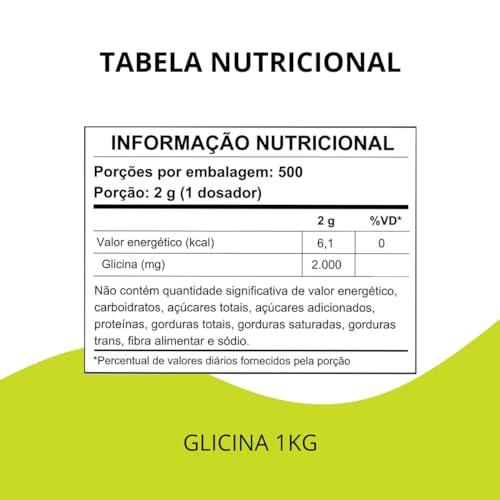 Glicina 4well 1kg - Aminoácido Essencial para Relaxamento, Qualidade do Sono e Saúde Muscular