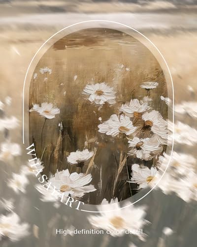 Tableau fleurs et montagnes WHASAYART impression sur toile encadrée pour salon