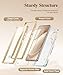 GVIEWIN for Samsung Galaxy S25 Ultra Case, [Slide Camera Cover & Built-in HD Screen Protector] [2 Front Frames] Shockproof Military Grade Protective Marble Phone Case 6.9