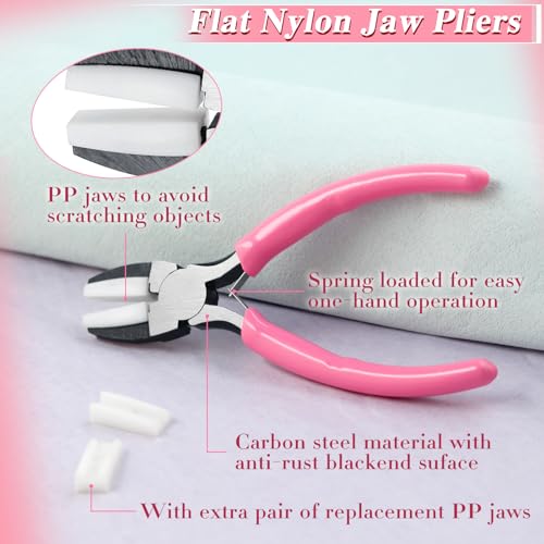 LEONTOOL Flat Nose Pliers for Jewelry Making with 2 Replacement Tips - Image 3