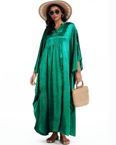 Bsubseach Women's Plus Size Kaftan Dresses Sparkly Glitter V Neck Swimsuit Coverup Beach Maxi Caftans Loungewear3