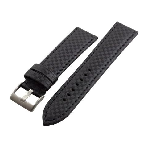 Correa de Reloj Acolchada Hadley Roma de Fibra de Carbono Negro Cover