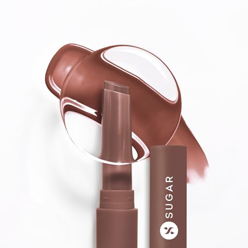 SUGAR Cosmetics Glide Peptide Plumping Gloss Stick with Collagen & Ceramides | Instantly Pumps | 2.7g – 07 Brown Buzz