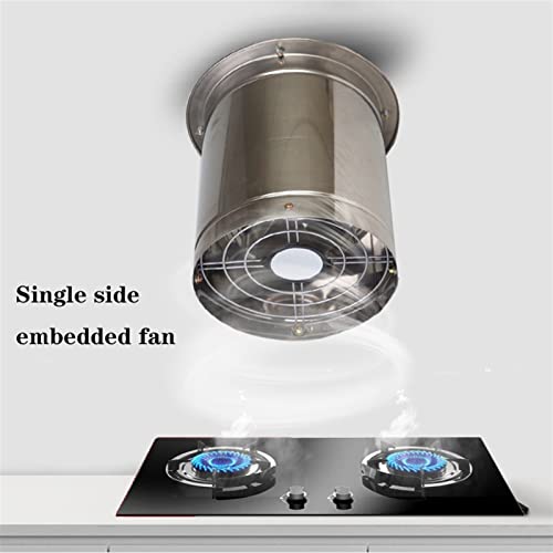 Ventilador de extracción cilíndrico de acero inoxidable, potente ventilador para cocina, doble lado con rejilla protectora, ventilador empotrado de un solo lado de 11 pulgadas miniatura 6