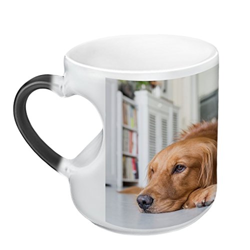 Customized Color Changing Mug Gift--Heat Changing Coffee Cup With Personalized Photo Cup & Spoon Set,Diy Print Add Your Photo & Text & Logo #TOP5