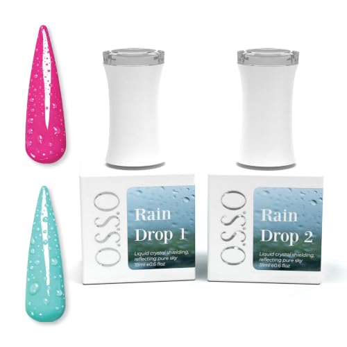 Raindrop Water Droplet Effect No-Wipe Gel Top Coat HEMA TPO Free for Nails High-Gloss Clear Finish Soak-Off UV/LED Nail Art 3D Topcoat Professional & Home Use 18ml (1 Set)