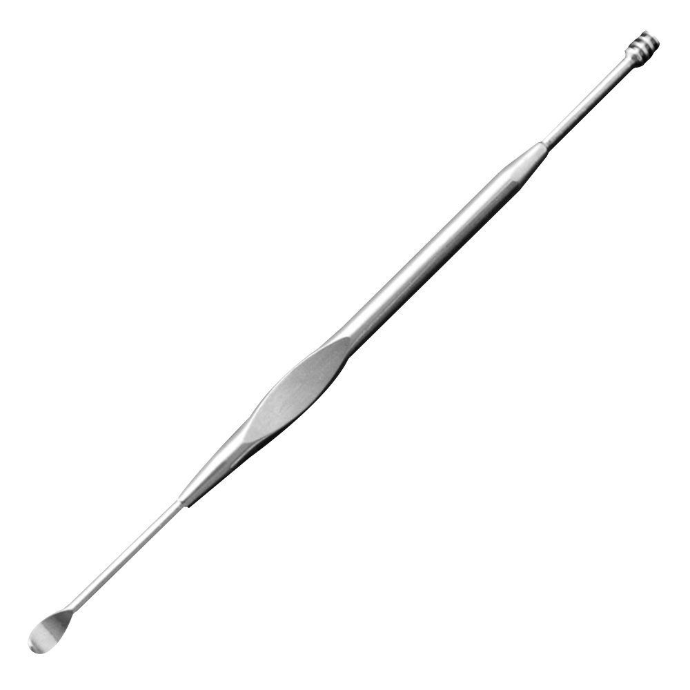 Cure-oreille en acier inoxydable prelevement de cerumen Curette nettoyant d’oreille outil de soins d’oreille argent (type 3)