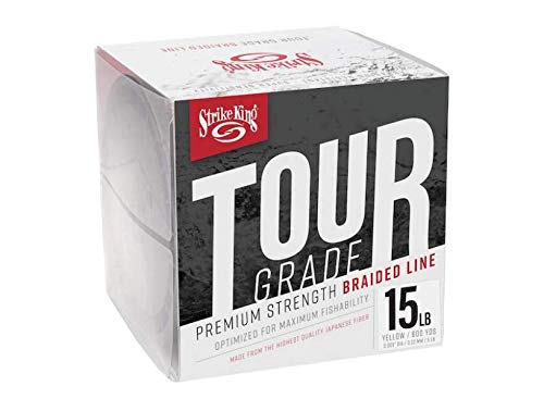 Strike King Tour Grade Braid Fishing Line, 600-Yards, 15-Pound, Yellow