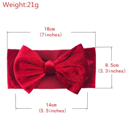 Baby Girl's 7'' Soft Big Bowknot Velvet Headband Toddler Hairband for Photography Travel Party Festivals (Royal Blue, One Size)2