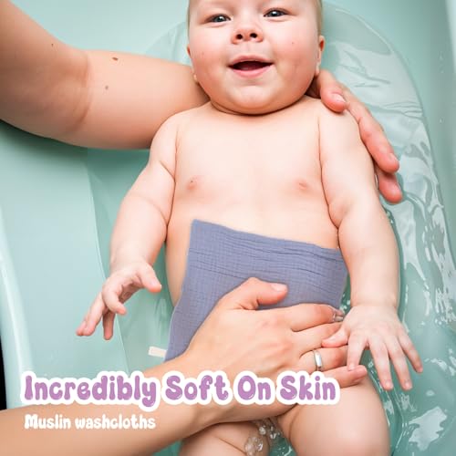 Image of WY LIGHTING LEVEL 12Pcs Baby Muslin Washcloths for Unisex Cotton Wash Cloth Set for Baby Face Body Absorbent Comfy Soft Towels Set Unisex Face Towel for Newborn Infants Kids Girls Boys