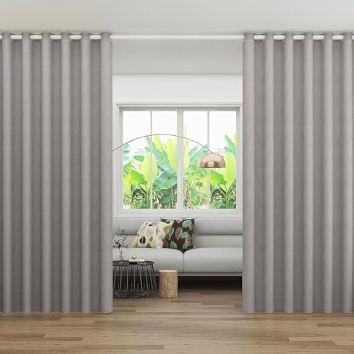 GMUMU 間仕切りカーテン 1級遮光 断熱 防寒 保温 防音 のれん おしゃれ 目隠し 暖簾 無地 アコーディオンカーテン ロング ハトメ 突っ張り棒 1cmオーダー可 北欧 階段 廊下 お風呂 洗面所 脱衣所 玄関 冷気遮断 四季兼用 簡単取り付け 洗