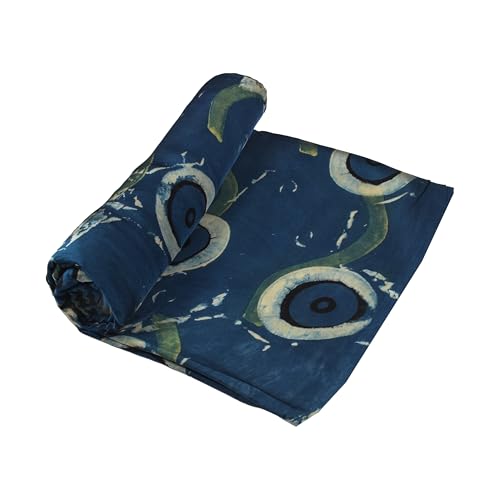Image of Ethnics of Kutch Womens's Ajrakh Modal Silk Natural Dye Hand Block Print Unstitched Kurta Fabric