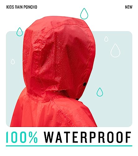 Image of SaphiRose Lightweight Kids Rain Poncho Jacket Waterproof Outwear Rain Coat