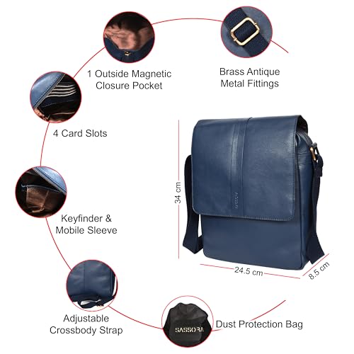 Image of Sassora Genuine Leather Men's Everyday Crossbody Bag /Sling