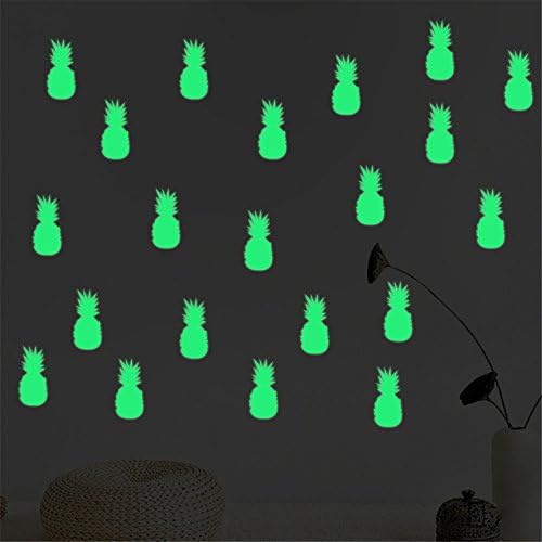 WOCACHI Wall Stickers Decals Pineapple Novelty Noctilucent Luminous Plastic Wall Sticker Ceiling Decal Home Art Mural Wallpaper Peel & Stick Removable Room Decoration Nursery Decor